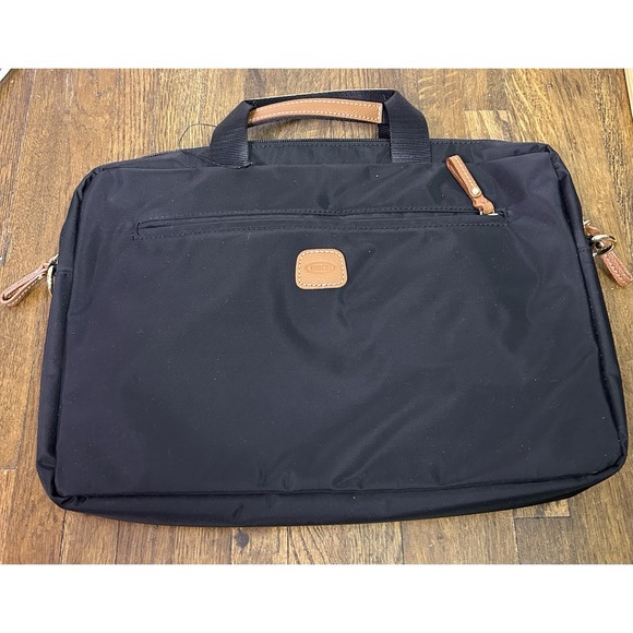 Bric's Other - black nylon BRIC'S Milano Briefcase Leather Logo Front Pocket